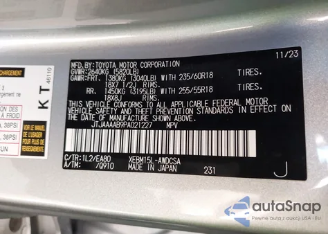 2023 Lexus Rz 450E Premium z USA, uszkodzony, nr VIN JTJAAAAB9PA021227